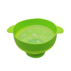 Silicone Popcorn Bowl With Handle (Color: green)