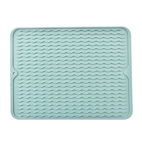 TPR Placemat Home Potholder Dining Table Cushion Water Draining Pad (Color: green)