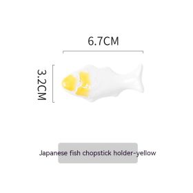 Japanese Creative Chopstick Holder Ceramic (Color: yellow)