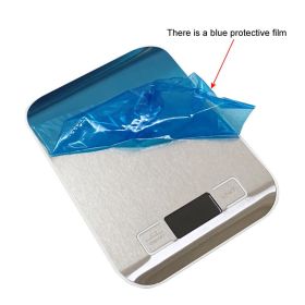 Digital Kitchen Scale 5kg/10kg Food Scale Stainless Steel Electronic Balance Measuring Grams Scales For Cooking Baking (Color: Silver)