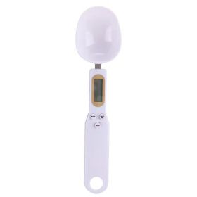 50g Accuracy 0.1g Electronic Kitchen Scale Spoon Weight Scale Digital Measurement Coffee Seasoning Milk Powder Kitchen Tools (Color: White)