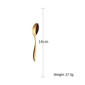 Stainless Steel Knife, Fork And Spoon Golden Western Tableware (Option: Golden Teaspoon)