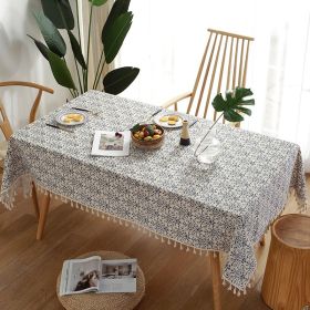 Retro Blue And White Porcelain Chinese Square Dining Table Tablecloth (Option: As Shown In The Figure-Diameter 150cm365g)